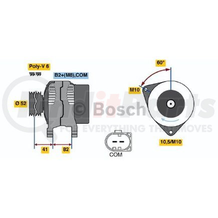 Bosch 0-124-525-106 New Alternator