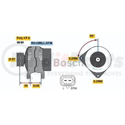 Bosch 0-124-525-097 New Alternator
