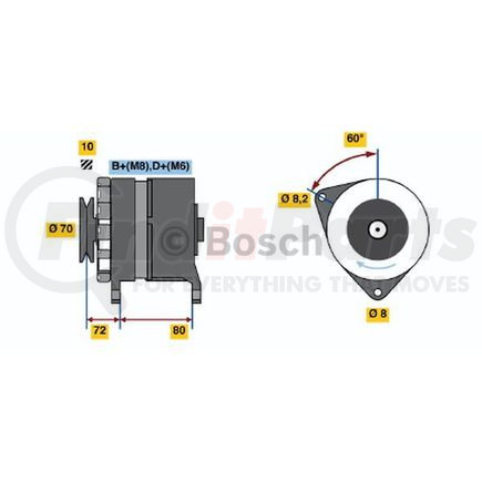 0120469914 by BOSCH - ALTERNATOR