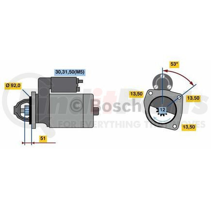 0001420024 by BOSCH - STARTER MOTOR