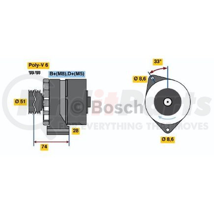Bosch 0-120-468-033 Re Alternator
