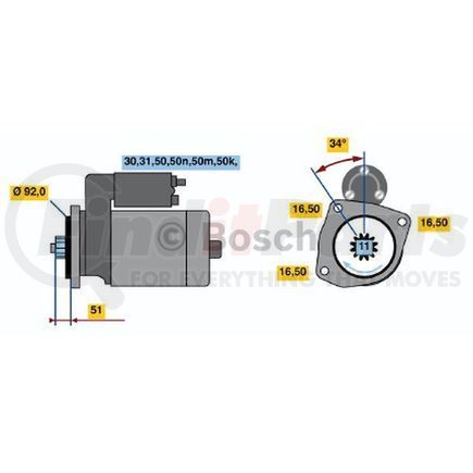 0-001-340-501 by BOSCH - New Starter