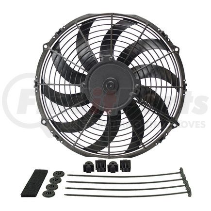 16112 by DERALE - 12" High Output Curved Blade Electric Puller Fan
