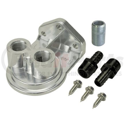 13005 by DERALE - Single Ports Up 3/8" NPT Remote Filter Mount Kit with 3/4"-16 Filter Threads