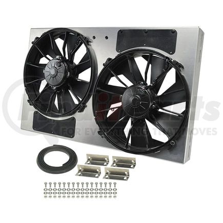 16836 by DERALE - Powerpack - High Output Dual 12" Electric RAD Fan/Aluminum Shroud Kit