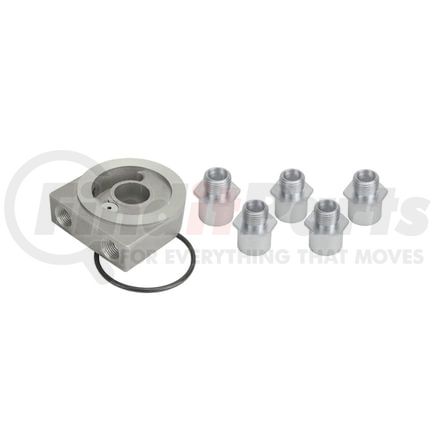 25783 by DERALE - Low Profile Pressure relief Sandwich Adapter w/ 3/8" NPT Ports & 22x1.5mm Thread