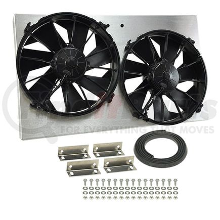 16825 by DERALE - Powerpack - High Output Dual 12" Electric RAD Fan/Aluminum Shroud Kit