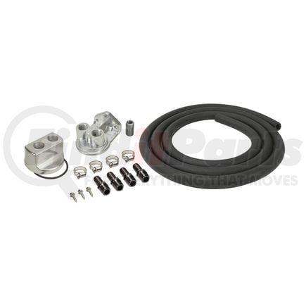 15715 by DERALE - Engine Oil Filter Relocation Kit, 1/2" NPT Ports with 3/4"-16 Engine Thread Size