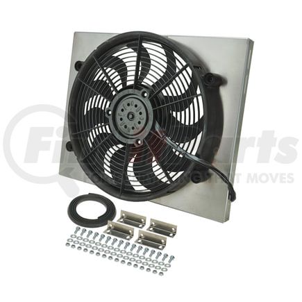 16823 by DERALE - Powerpack - High Output Single 17" Electric RAD Fan/Aluminum Shroud Kit