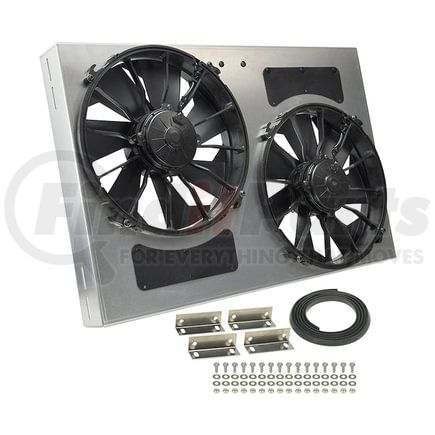 16837 by DERALE - Powerpack - High Output Dual 12" Electric RAD Fan/Aluminum Shroud Kit