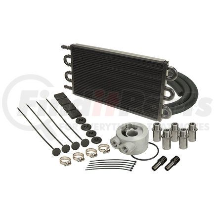 15502 by DERALE - 6 Pass Series 7000 Alum/Copper Universal Engine Oil Cooler Kit Sandwich Adapter