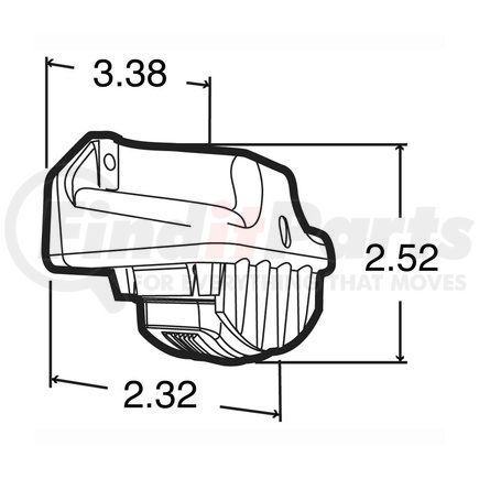 15011-3 by TRUCK-LITE - 15 Series License Plate Light - Incandescent, 1 Bulb, Rectangular, Gray Bracket Mount, 12V