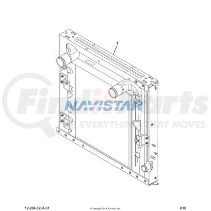 2604203C91 by NAVISTAR - INTERNATIONAL RADIATOR ALUM W/ISOLATOR KIT