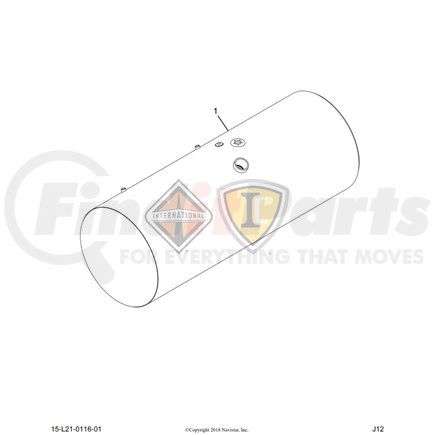 2512288C91 by NAVISTAR - INTERNATIONAL TANK, FUEL 150GAL LT POL ALU