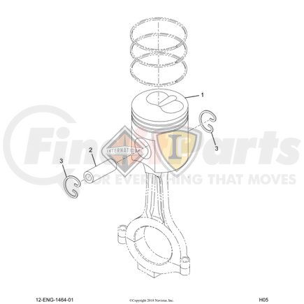 1813122C91 by NAVISTAR - Engine Piston