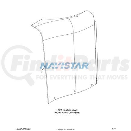 6123213C2 by NAVISTAR - PANEL, RH ROOF EX