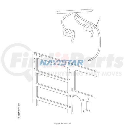 3547279C93 by NAVISTAR - INTERNATIONAL CABLE RADIO ANTENNA 1755MM