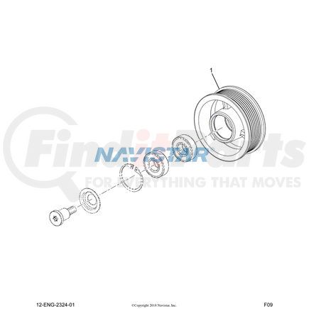 1839967C1 by NAVISTAR - Accessory Drive Belt Idler Pulley - For Navistar/International, Supersedes 1835539C91