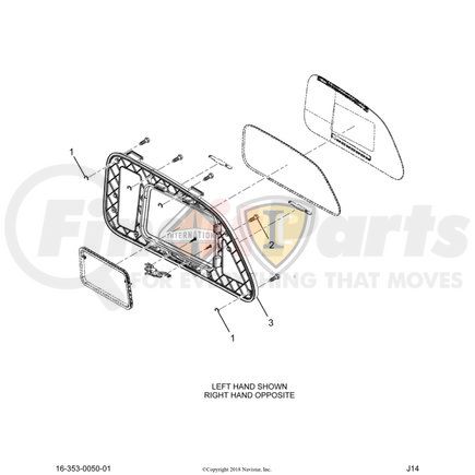 2510956C91 by NAVISTAR - INTERNATIONAL KIT, WINDOW,VENT FRAME W/BOLTS