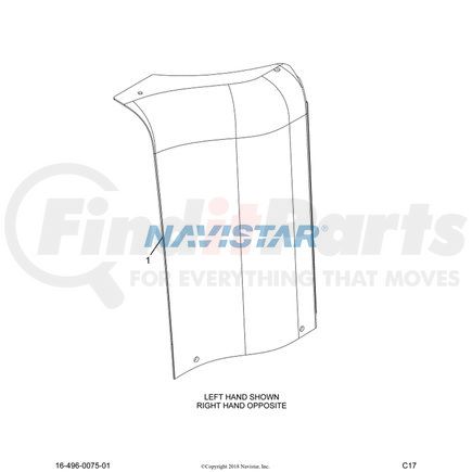 3806109C5 by NAVISTAR - PANEL ,RH ROOF EX