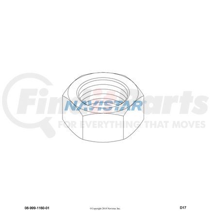 433972C1 by NAVISTAR - INTERNATIONAL NUT SPCL HX 3/8-16 ZINC PLTD