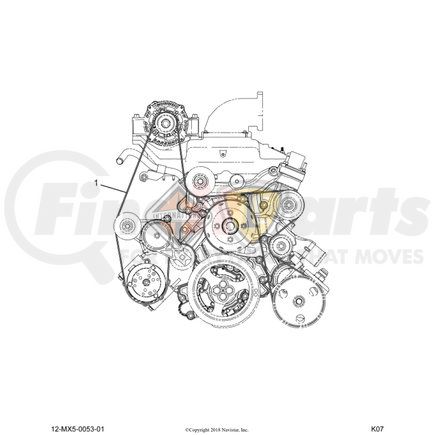 1893842C1 by NAVISTAR - INTERNATIONAL BELT FAN 8 RIB 3435MM LG W/AC