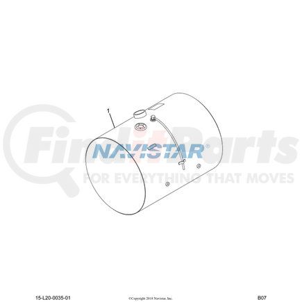 3538434C95 by NAVISTAR - INTERNATIONAL TANK FUEL  60 GAL 24" DIA RIGH