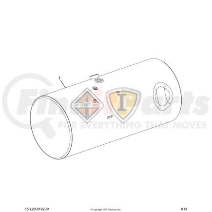 4035211C93 by NAVISTAR - TANK, FUEL, 26 INCH DIA, 120 G