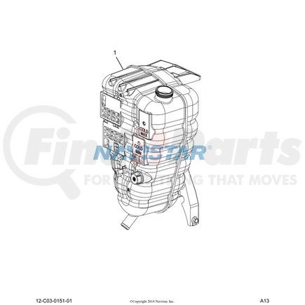 2510603C92 by NAVISTAR - Radiator Surge Tank - Supersedes 2510603C91, For Navistar/International