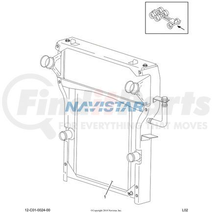 2586049C92 by NAVISTAR - INTERNATIONAL RADIATOR ASM CAC/FRAME