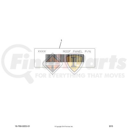 3589824C1 by NAVISTAR - LABEL , ROOF SECU