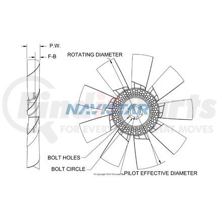 HOR991813253 by NAVISTAR - FAN ENG COOLING 32" DIA 2.56"