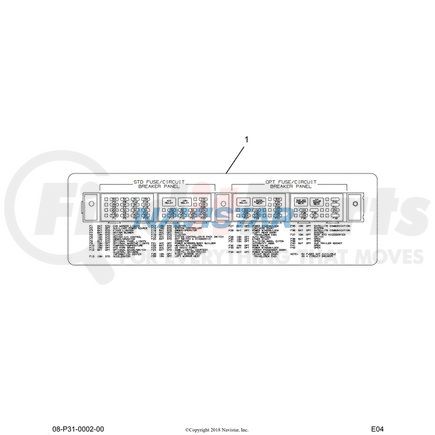 3554569C5 by NAVISTAR - INTERNATIONAL PRODCT GRAPH LABEL FUSE ID-ENG