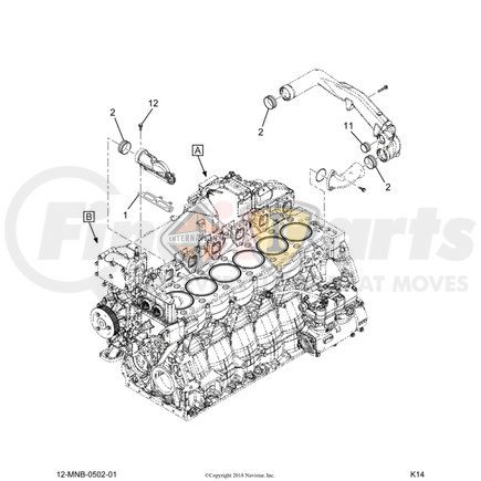 3016072C96 by NAVISTAR - COOLER,KIT, EGR M