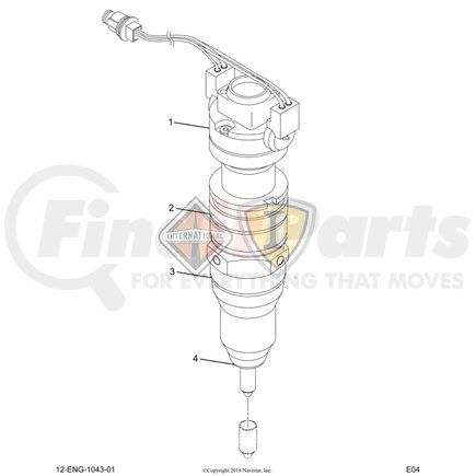 5010983R91 by NAVISTAR - Fuel Injector, Assembly Remanufactured, DT466