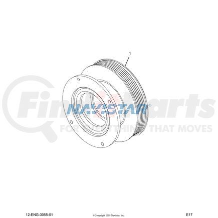 HOR99A4707 by NAVISTAR - Engine Cooling Fan Clutch Pulley