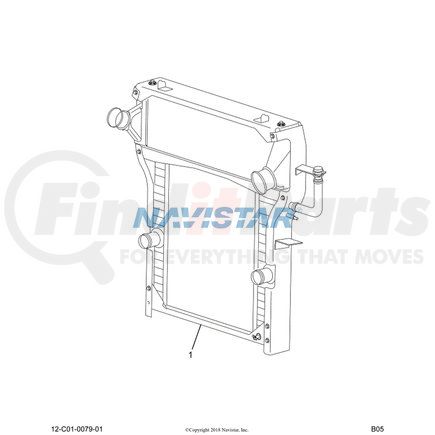 2505509C93 by NAVISTAR - INTERNATIONAL RADIATOR ASM AL L/OC