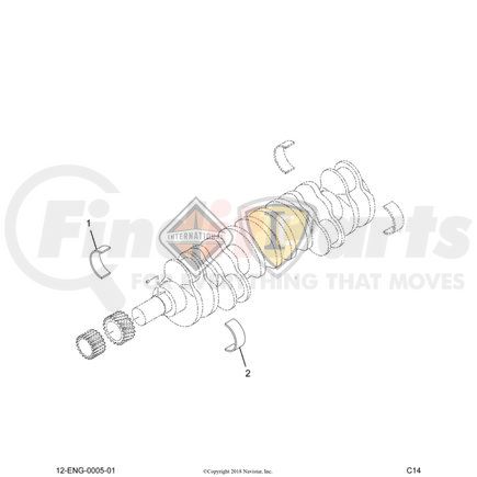 1822492C91 by NAVISTAR - INTERNATIONAL BEARING SET  MAIN FRT .030 O/S