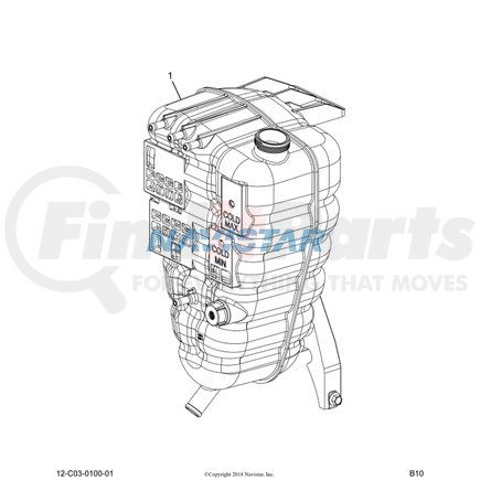 2604187C92 by NAVISTAR - Radiator Surge Tank - Supersedes 2604187C91, For Navistar/International