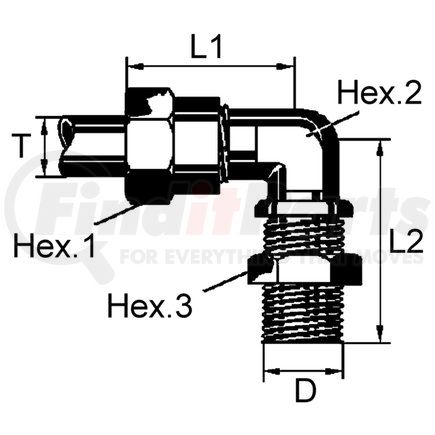 8938300420 by WABCO - Air Brake Fitting - Male Stud Elbow Coupling