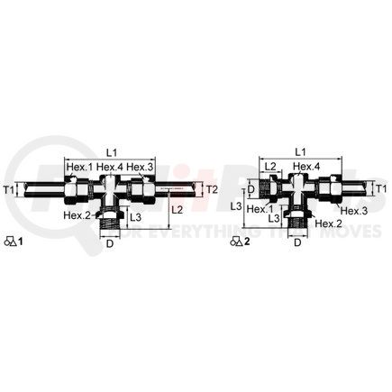 8938503140 by WABCO - Air Brake Fitting - Male Stud Tee Coupling