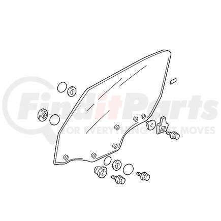 73300-S2A-A02 by HONDA - Glass Assembly, Rear Door, Green, AGC, for 2001-2009 Honda S2000