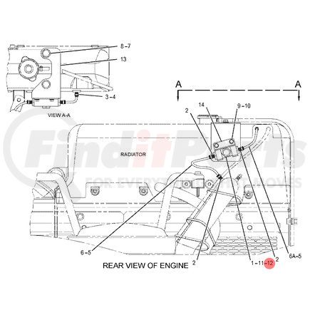 4157243 by CATERPILLAR - Tee-Brass