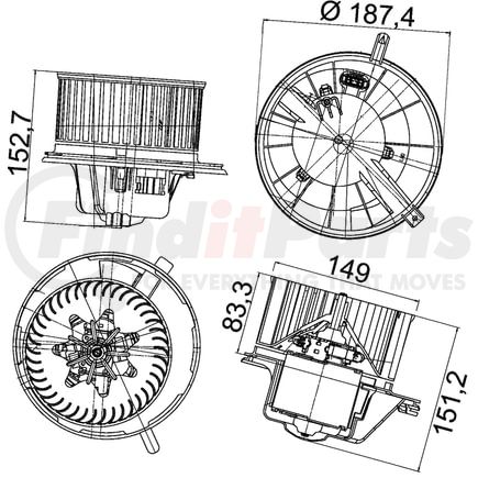 AB 148 000P by BEHR - HVAC Blower Motor