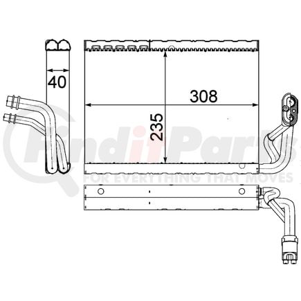 AE 91 000P by BEHR - A/C Evaporator Core