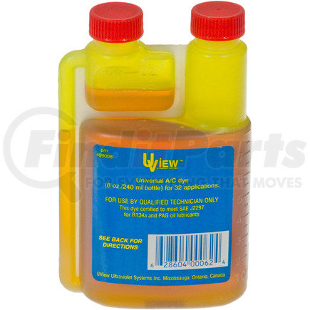 41-15336 by OMEGA ENVIRONMENTAL TECHNOLOGIES - UV DYE R12/134A  8 OZ BOTTLE W/ 32 LABELS