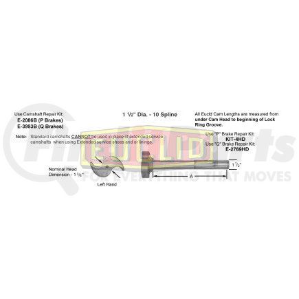 E2715A by MERITOR - CAMSHAFT-LH