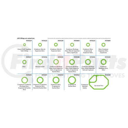 MT9566 by OMEGA ENVIRONMENTAL TECHNOLOGIES - A/C O-Ring Kit