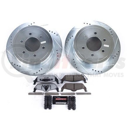 K195036 by POWERSTOP BRAKES - Z36 Truck and SUV Carbon-Fiber Ceramic Brake Pad and Drilled & Slotted Rotor Kit