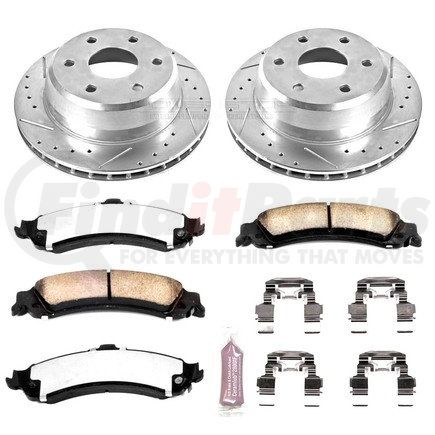 K204636 by POWERSTOP BRAKES - Z36 Truck and SUV Carbon-Fiber Ceramic Brake Pad and Drilled & Slotted Rotor Kit